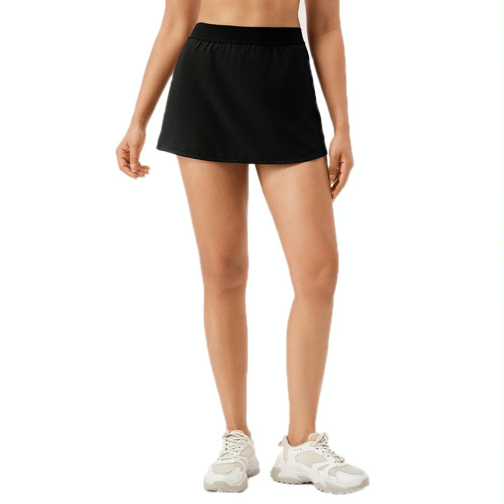 V562-A4040705060DBT-202508290446-00 Quick Drying Women Yoga Skirt Pants Breathable & Fake Two Piece Size L - Black - Xl - Image 1