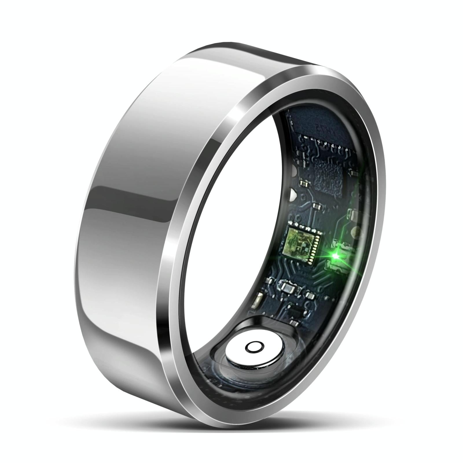 Smart Ring With Heart Rate Blood Oxygen And Sleep Monitoring - Size 11 - White