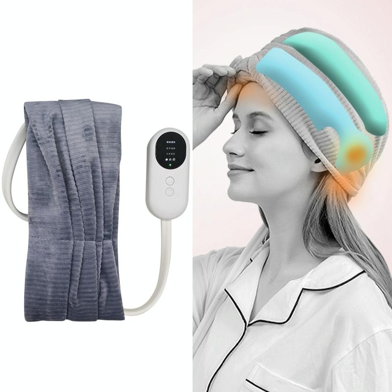 V562-B1013823060DBT-202508292115-00 Air Wave Head Massager With Heating & Airbag Compression - Grey - Image 1