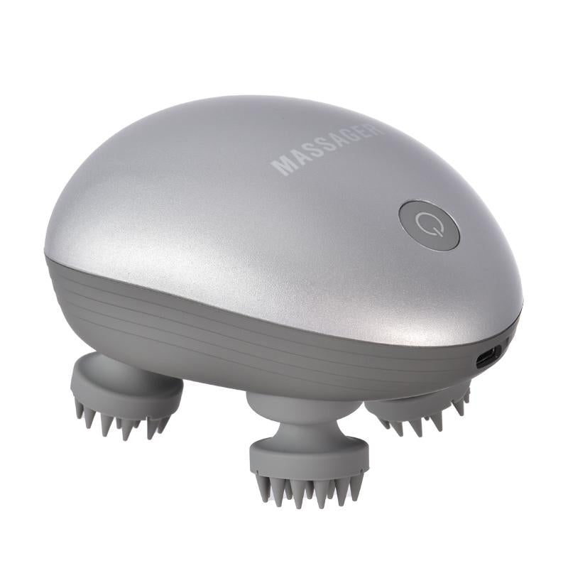 V562-B1023563060DBT-202508292021-00 Compact Electric Head Massager Fits All Hair Types - Silver - Image 1
