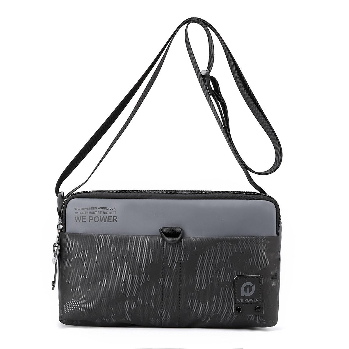 V562-B1023884060DBT-202508282355-00 Men Oxford Cloth Crossbody Bag Outdoor Sports Shoulder Bag - Grey - Image 1