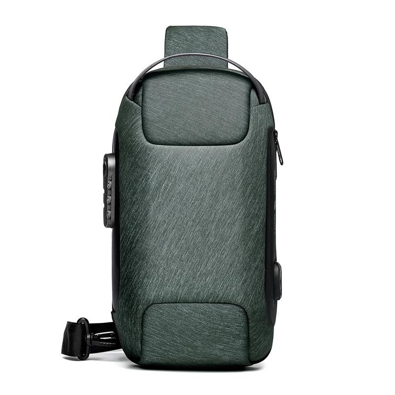 V562-B1026892060DBT-202508290635-00 Men's Anti Theft Oxford Chest Bag - Army Green - Image 1