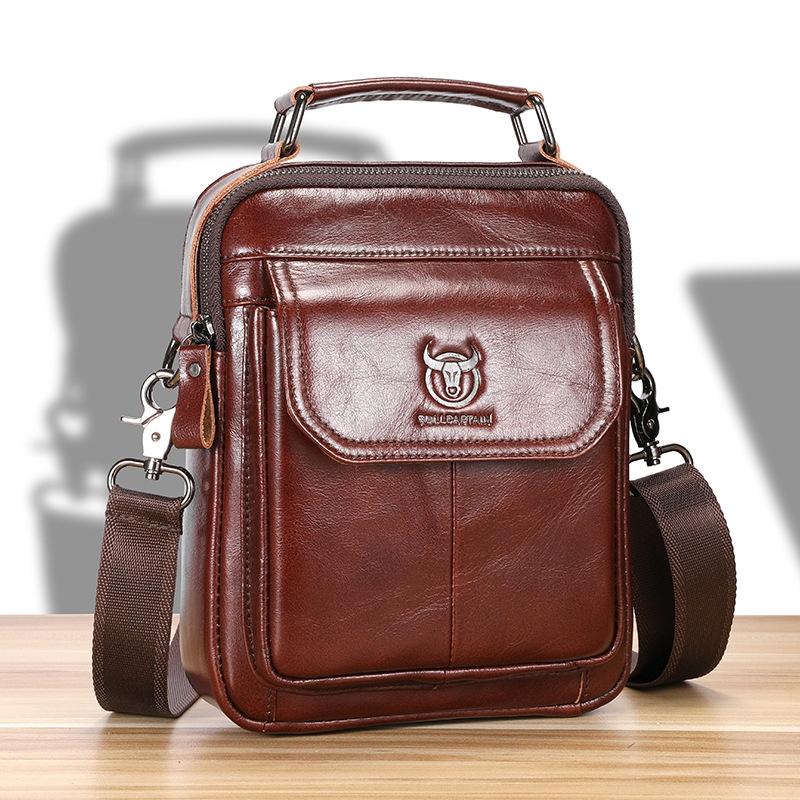 V562-B1029754060DBT-202508291036-00 Large Capacity Retro Cowhide Crossbody Bag - Coffee - Image 1