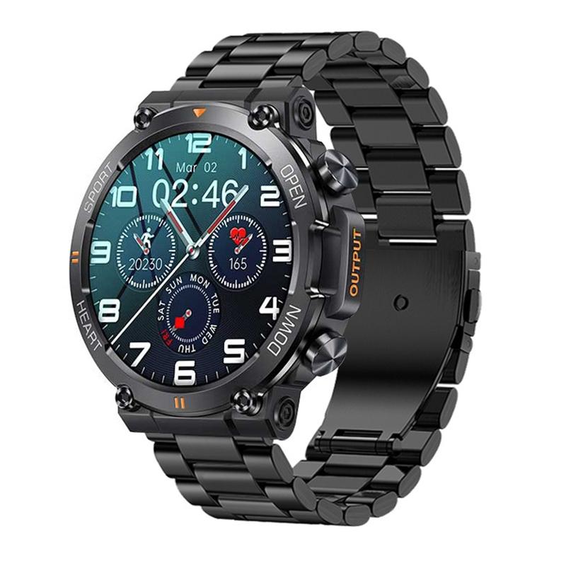 V562-B103159500ADE-202508282041-00 Steel Strap Wristband With Heart Rate And Blood Pressure Monitoring - Black Three Strains - Image 1