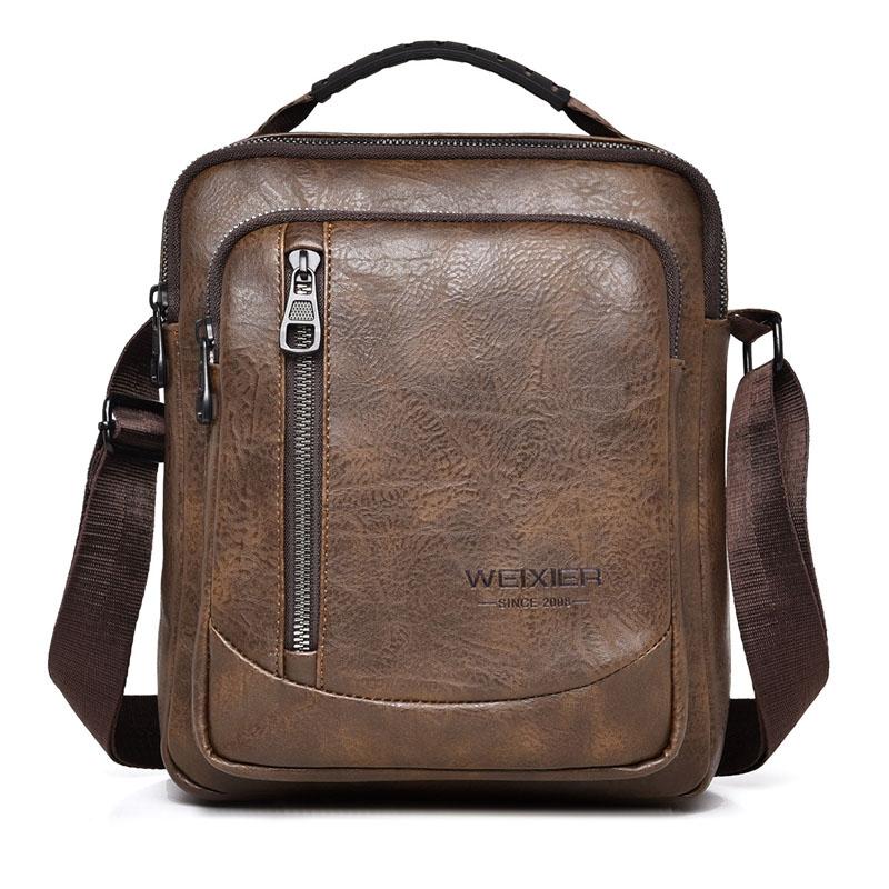 V562-B1036134060DBT-202508290625-00 Waterproof Business Crossbody Bag Large Capacity - Dark Brown - Image 1