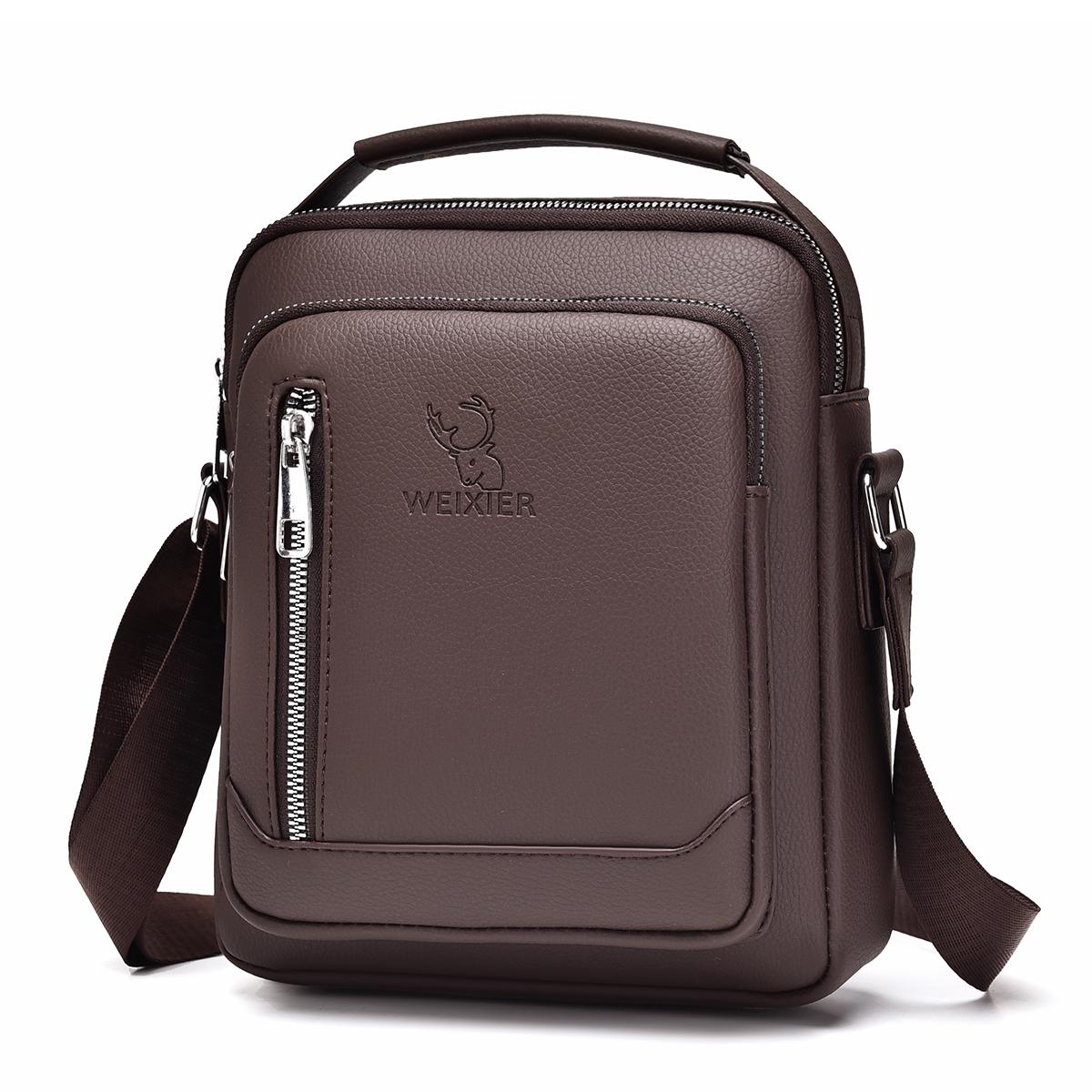 Men Multifunctional Crossbody Bag Versatile Single Shoulder Carry - Brown