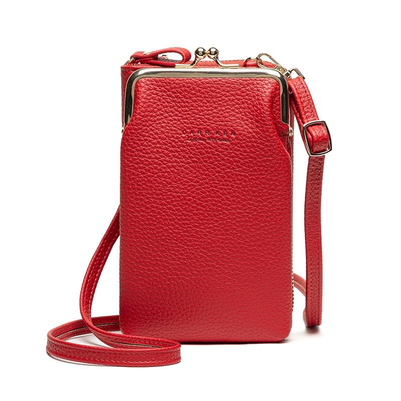 V562-B1041838650DBT-202508291010-00 Stylish Pebbled Shoulder Bag For Women - Red - Image 1
