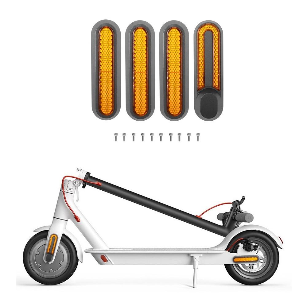 V562-B1042461060DBT-202508290021-00 Xiaomi Mijia 1s / Pro 2 Electric Scooter Wheel Cover with Reflective Strips & Screws - Yellow - Image 1