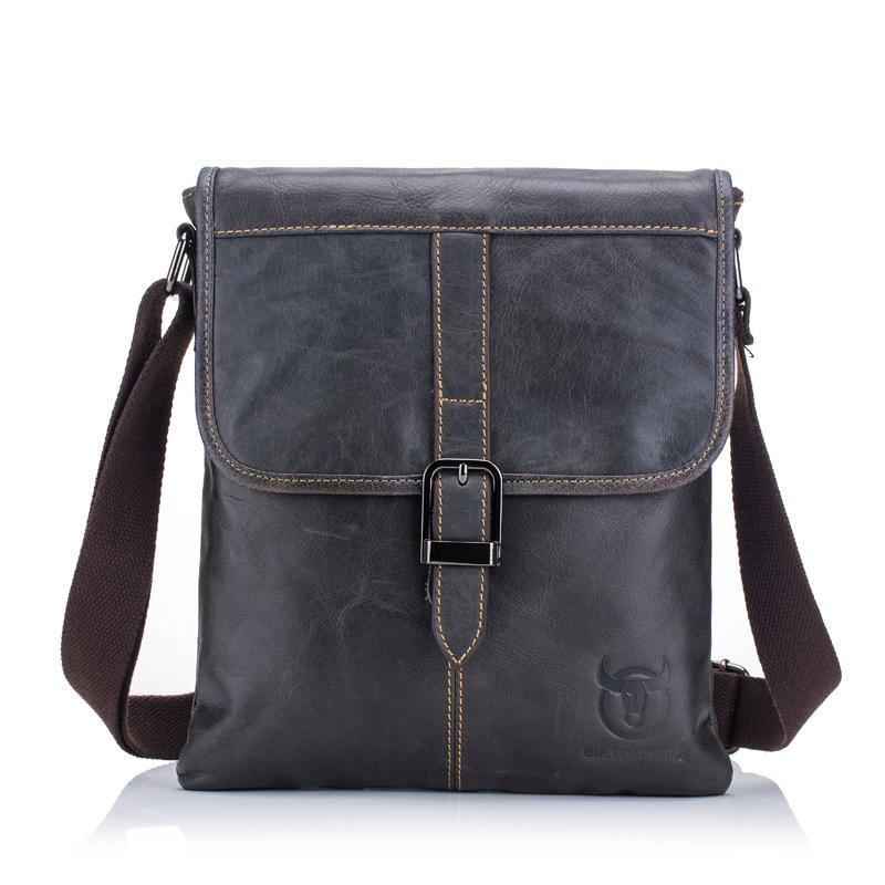 V562-B1058343850DBT-202508290945-00 Men Leather Shoulder Bag For Sports & Outdoor Use - Iron Blue - Image 1
