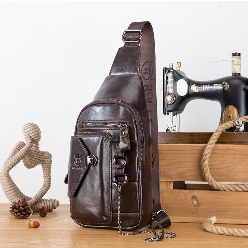 V562-B1070992060DBT-202508290635-00 Large Capacity Waterproof Chest Bag With Phone Holder - Coffee - Image 1
