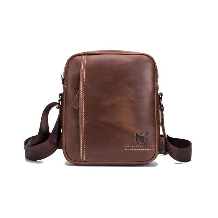 V562-B1081513850DBT-202508291008-00 Men Leather Shoulder Bag Casual Mini Diagonal - Brown - Image 1