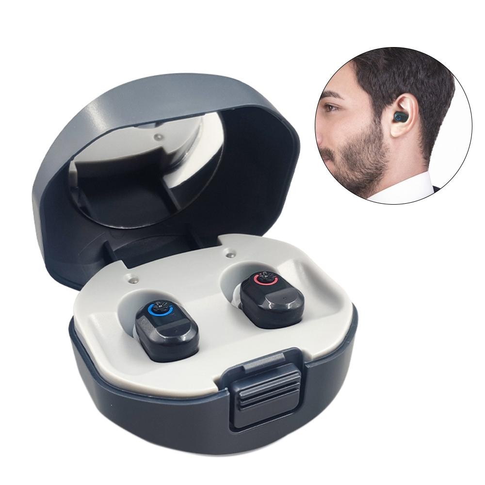 V562-B1090122060DBT-202508290255-00 Wireless On Ear Hearing Aid With Charging Case - Black - Image 1
