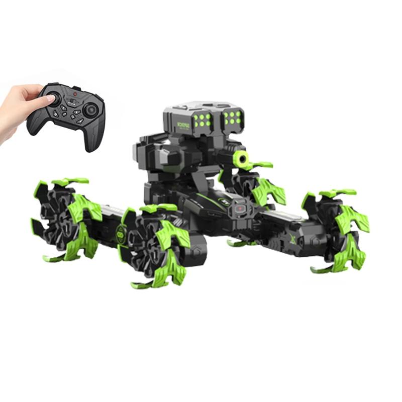 V562-B200698300ADE-202508281326-00 Remote Control Water Bomb Car - Four-wheel Battle Blooming Tire Spray - Green - Image 1