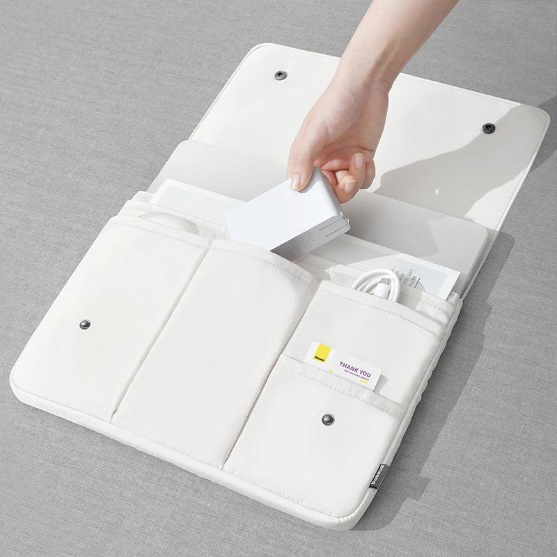 V562-B2059774060DBT-202508290631-00 13 Inch Multi-layer Laptop Sleeve - Waterproof & Shock-absorbing Storage Bag - White - 14 Inch - Image 1