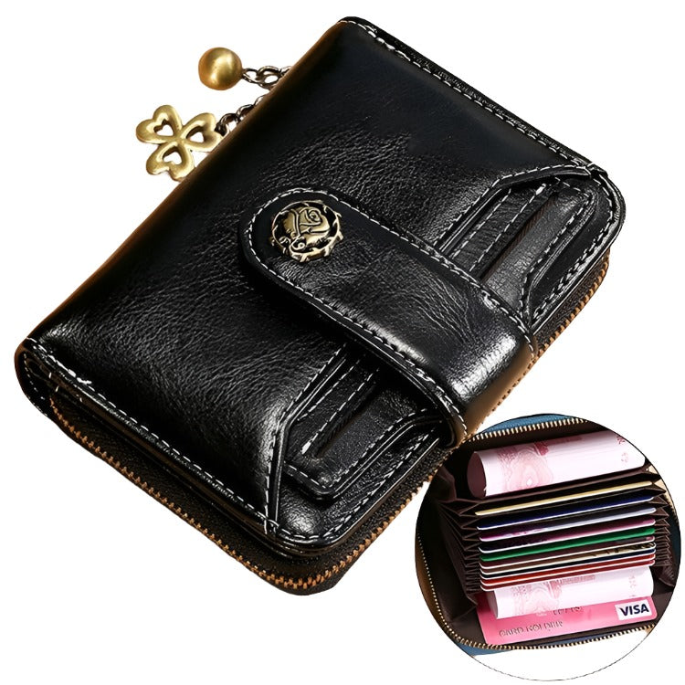 V562-B3022BCC-202508280846-00 Rfid-blocking Women Wallet with Card Slots - Anti-magnetic - Black - Image 1