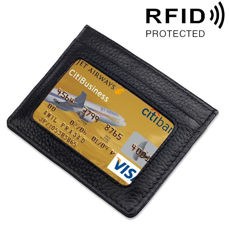 V562-B4801BCC-202508280945-00 Leather Rfid Card Holder - Blocking - Black - Image 1