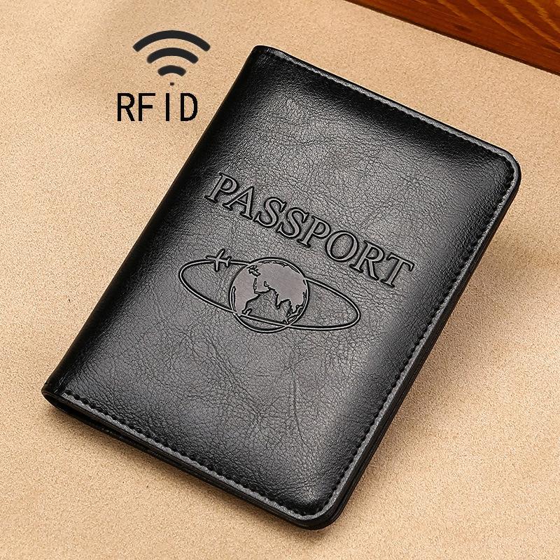V562-B6710BCC-202508281620-00 Leather Rfid Passport Holder - Compact and Secure - Black - Image 1