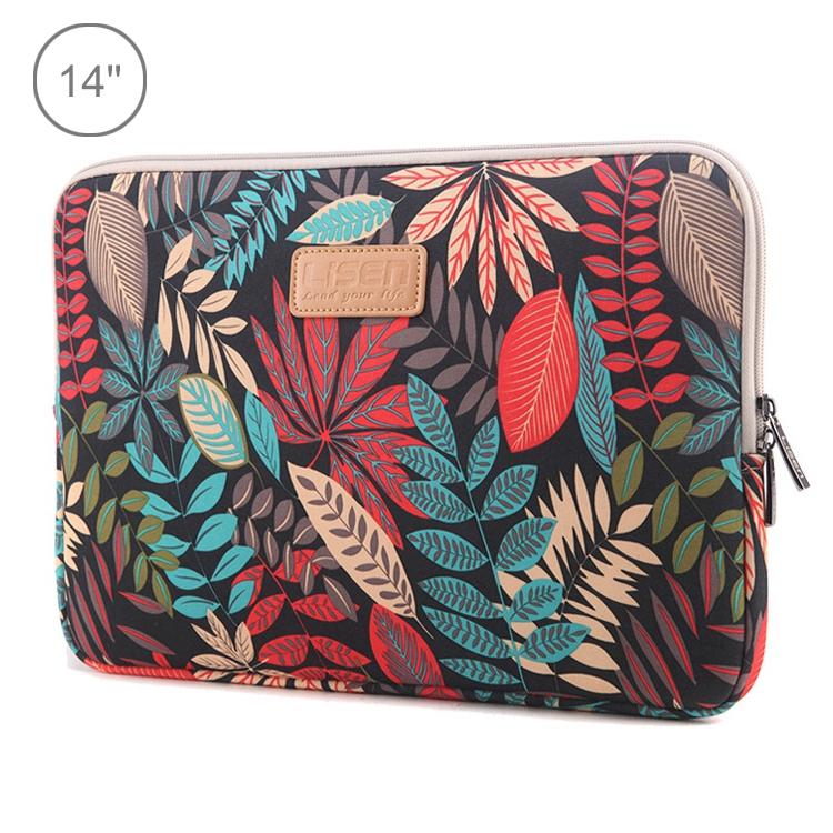 V562-BC6700BL-202508290735-00 Colourful Leaves Sleeve Case for Macbook Samsung Sony Dell Alienware Chuwi Asus Hp Laptops - Black - Image 1