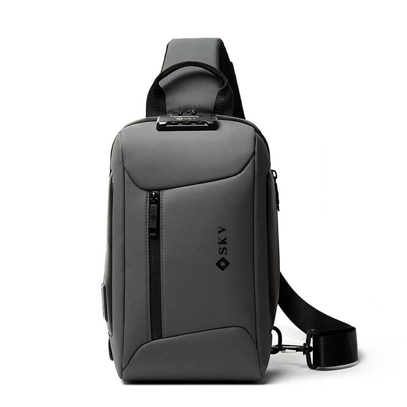 V562-C1033065060DBT-202508282336-00 Waterproof Anti Theft Men Crossbody Bag Business Casual Multifunctional - Grey - Image 1