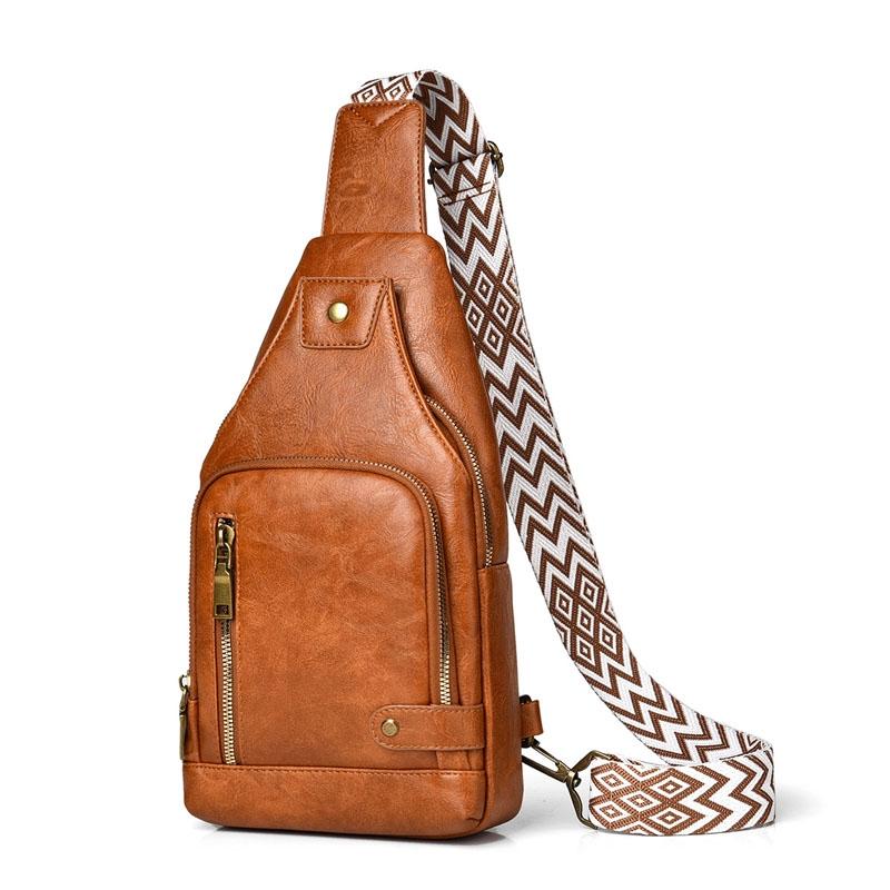 V562-C1035134060DBT-202508291003-00 Versatile Single Shoulder Chest Bag For Motorcyclists - Light Brown - Image 1