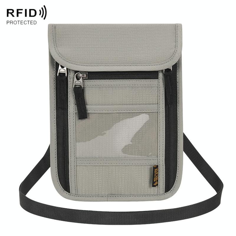 Secure Neck Bag for Passport and Phone - Multi-functional - Grey