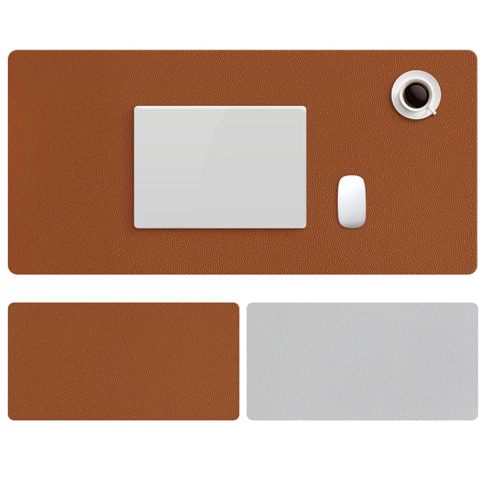 V562-C105297100ADE-202508291320-00 Double Sided Pu Mouse Pad Table Mat 100 X 44Cm - Cowhide Yellow+Gray - Image 1