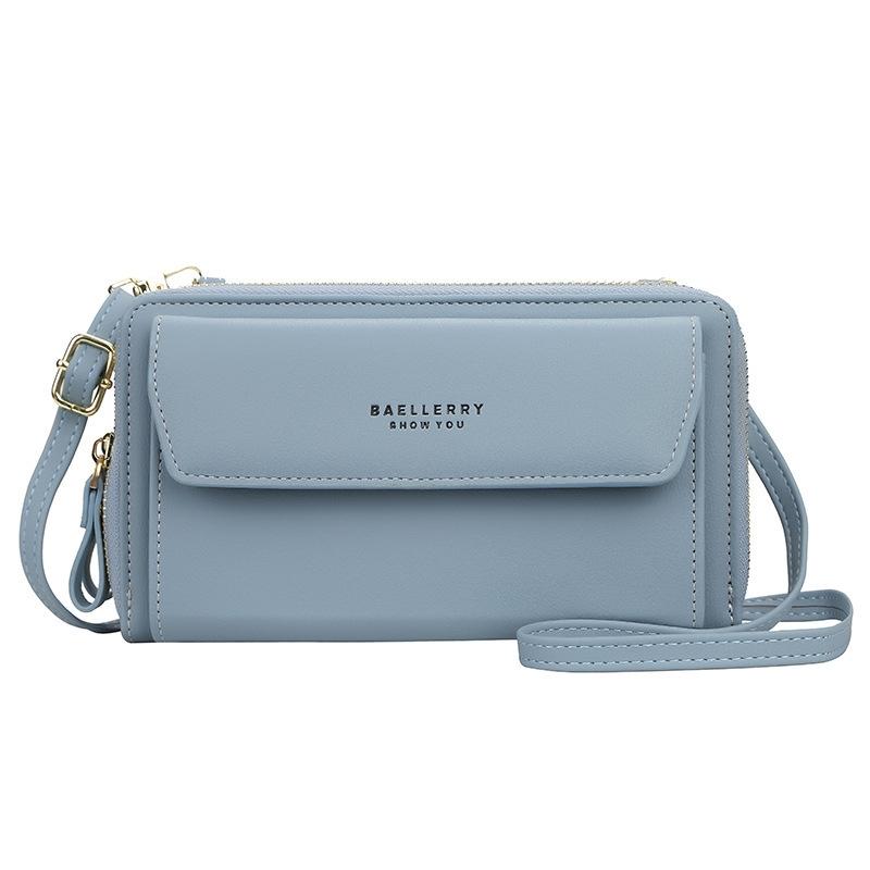 V562-C1069783950DBT-202508291310-00 Large Capacity Shoulder Bag With Double Zipper - Blue - Image 1