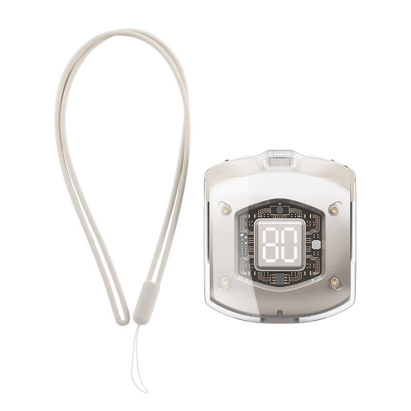 Transparent Bubble Tws Wireless Earphones with Lanyard - Beige