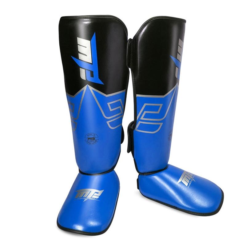 Protective Leg Guards For Freestyle Grappling And Thai Boxing Training - S - Blue