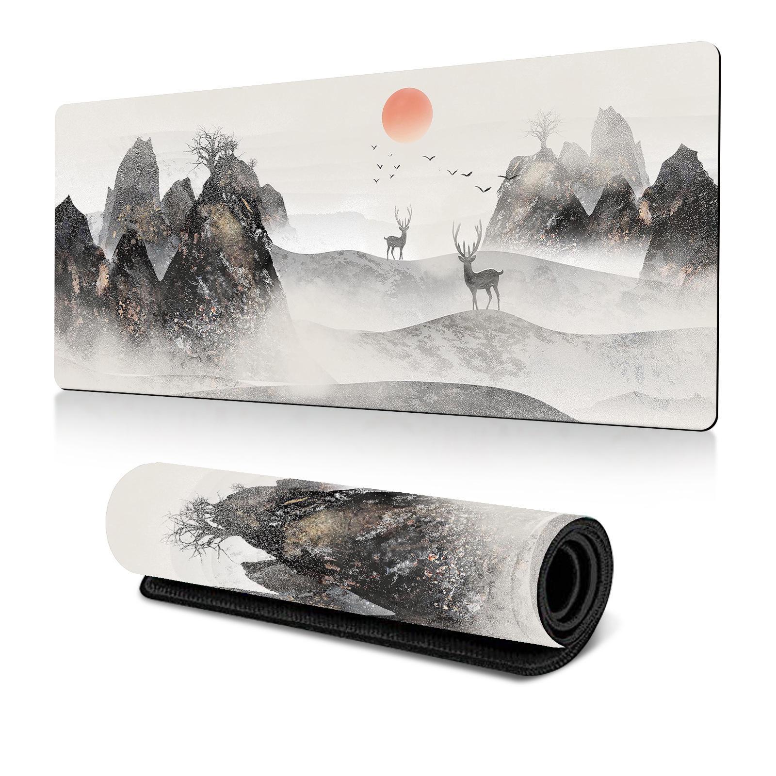 V562-C4037265060DBT-202508291616-00 Cherry Blossom Ink Painting Mouse Pad Non Slip - Pattern 8 - 400X900X2Mm - Image 1