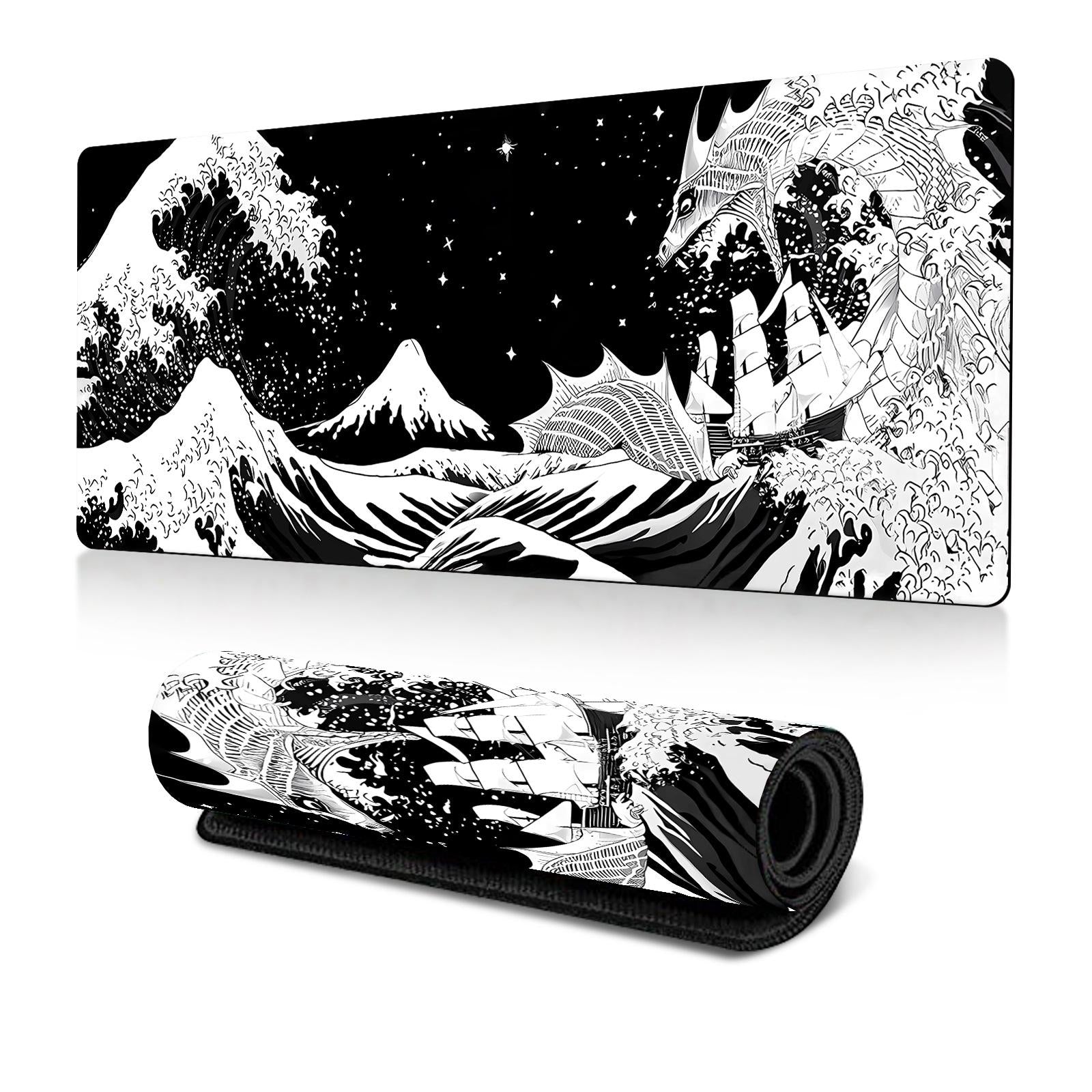 V562-C6008855060DBT-202508291246-00 Non Slip Gaming Mouse Pad Big Wave Design - No.4 - 400X900X3Mm - Image 1