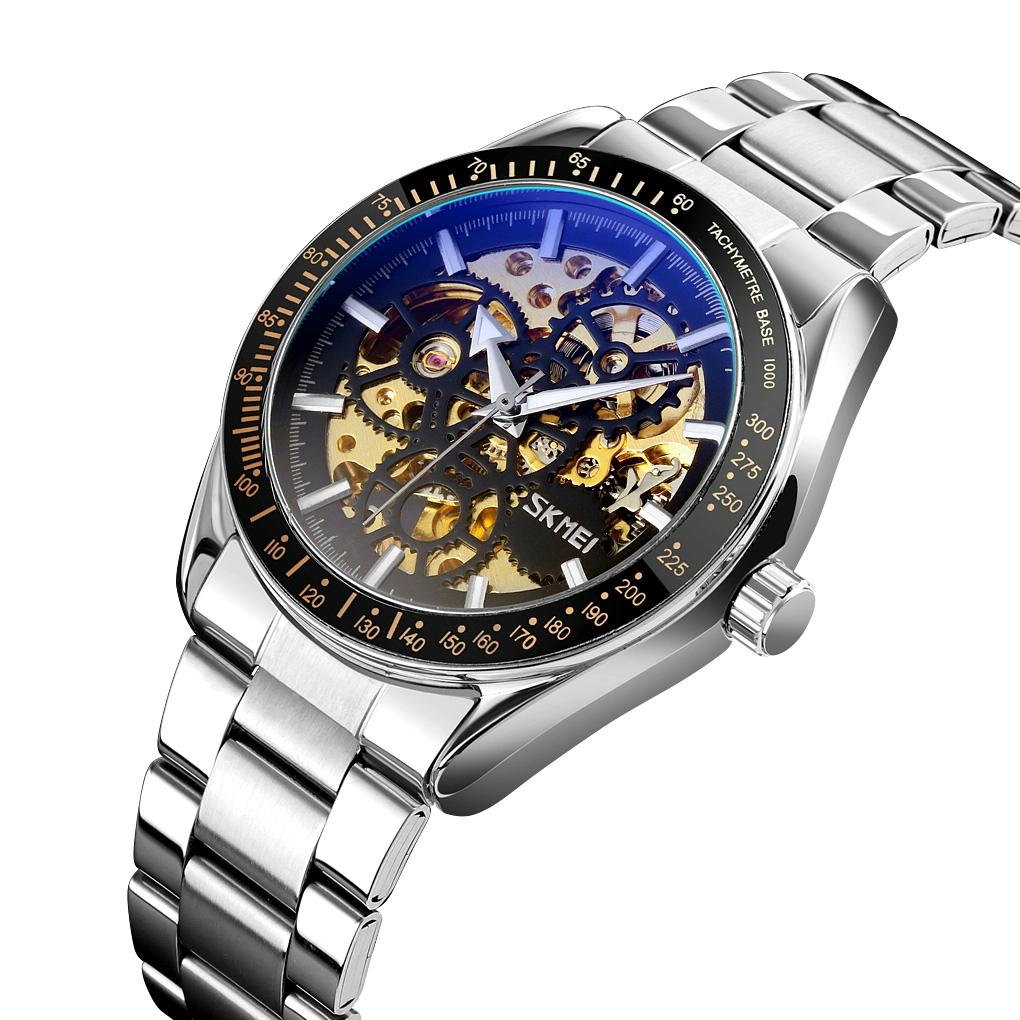 V562-D102139100ADE-202508281336-00 Men Automatic Mechanical Watch with Gear Dial - Silver - Image 1