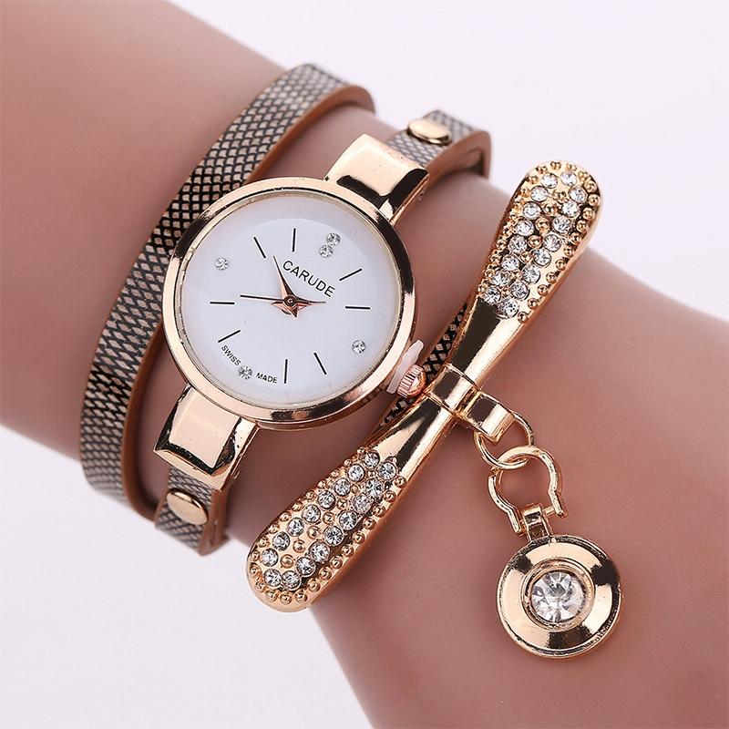 V562-D105841250DBT-202508282025-00 Stylish Leather Band Watch for Women - Casual Design - Brown - Image 1