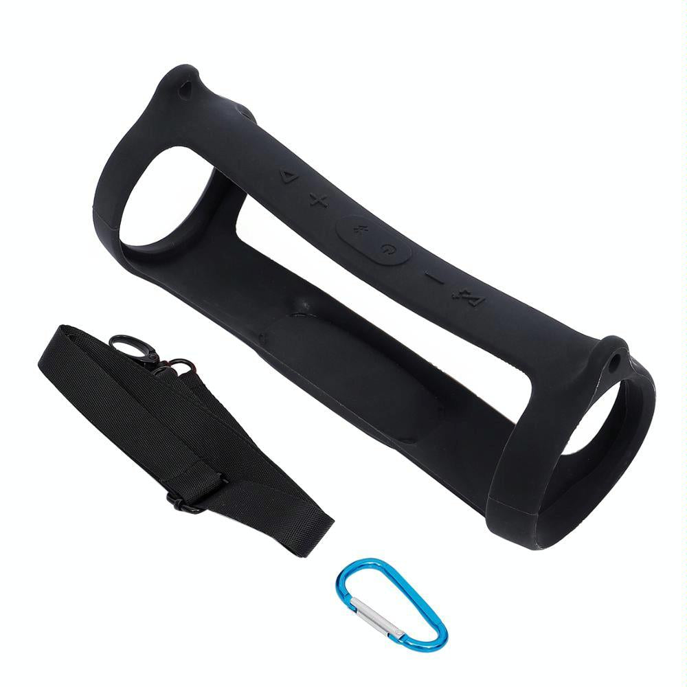 V562-D1069413850DBT-202508280706-00 Jbl Charge 4 Speaker Cover with Strap & Carabiner - Portable Silicone Protection - Black - Image 1