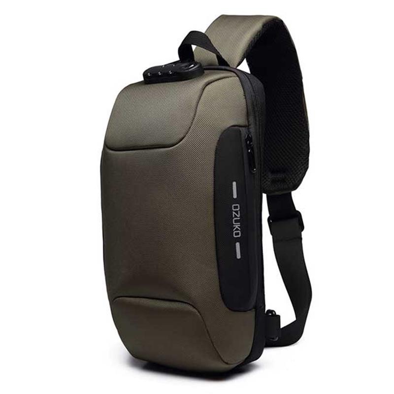 V562-D2062102640DBT-202508282255-00 Waterproof Anti Theft Chest Bag Usb Charging Port Large Size - Army Green - Image 1