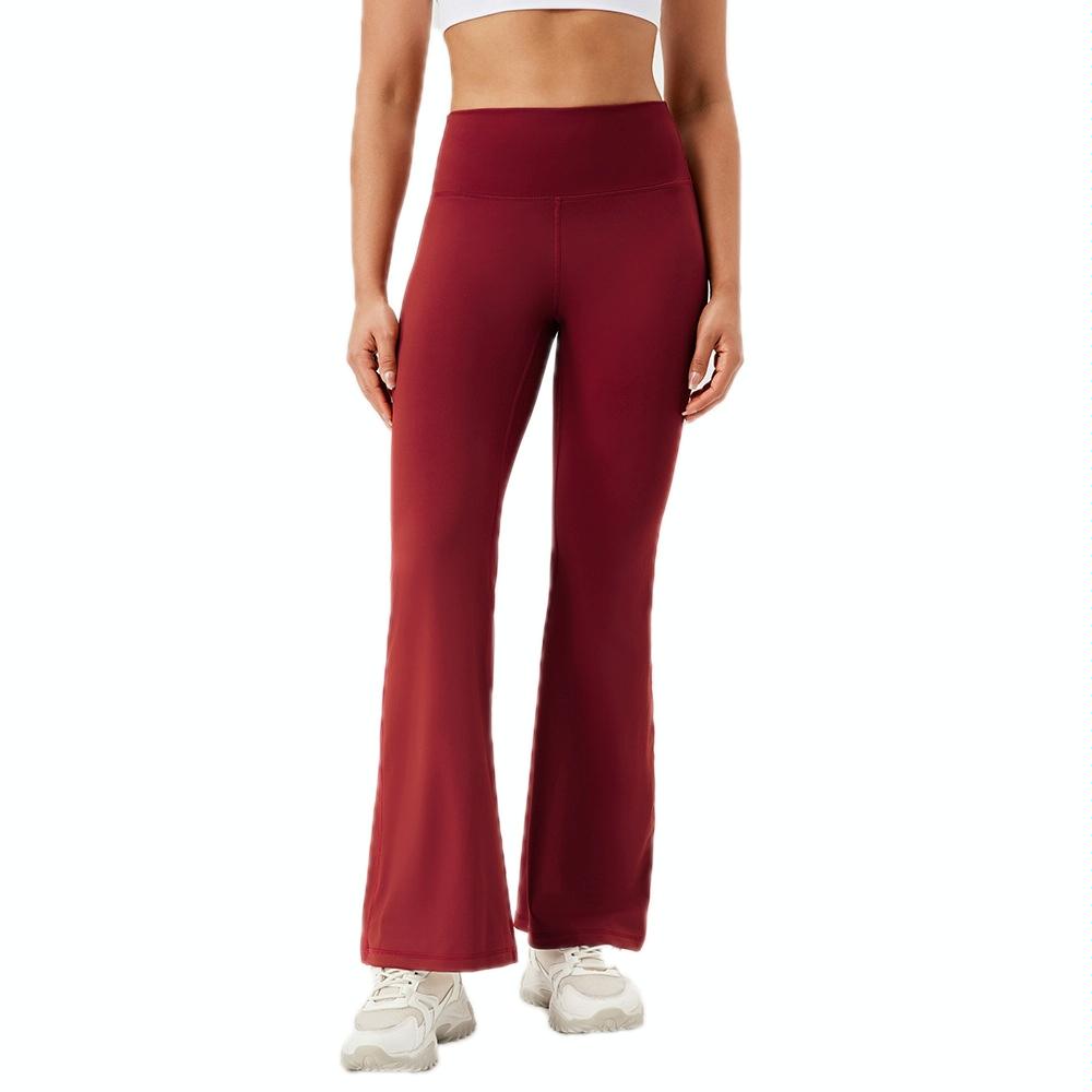 V562-D5021705060DBT-202508290435-00 High Waisted Elastic Yoga Flared Pants Size L - Wine Red - Xxl - Image 1