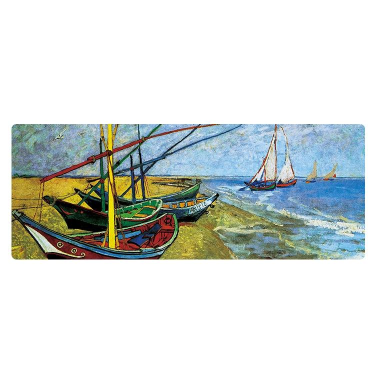 V562-D6077022060DBT-202508291540-00 Large Desk Mouse Pad For Oil Painting - Seaside Boat - Image 1