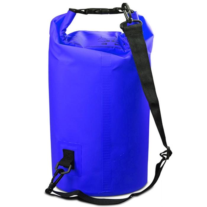 V562-D6985GO-202508282235-00 30L Outdoor Waterproof Double Shoulder Bag Dry Sack Pvc Barrel Bag - Dark Blue - Image 1