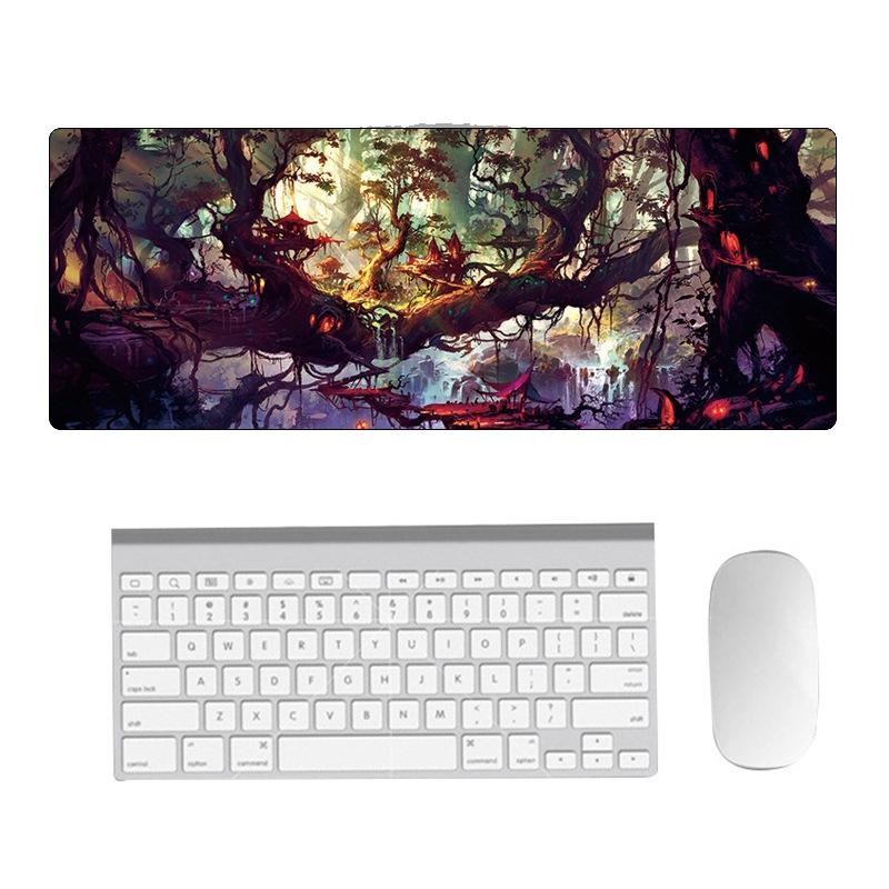V562-D9078081060DBT-202508291525-00 Fantasy Pattern Mouse Pad 400 X 900 X 4Mm Hand Painted - 4 Tree Scenery - Image 1