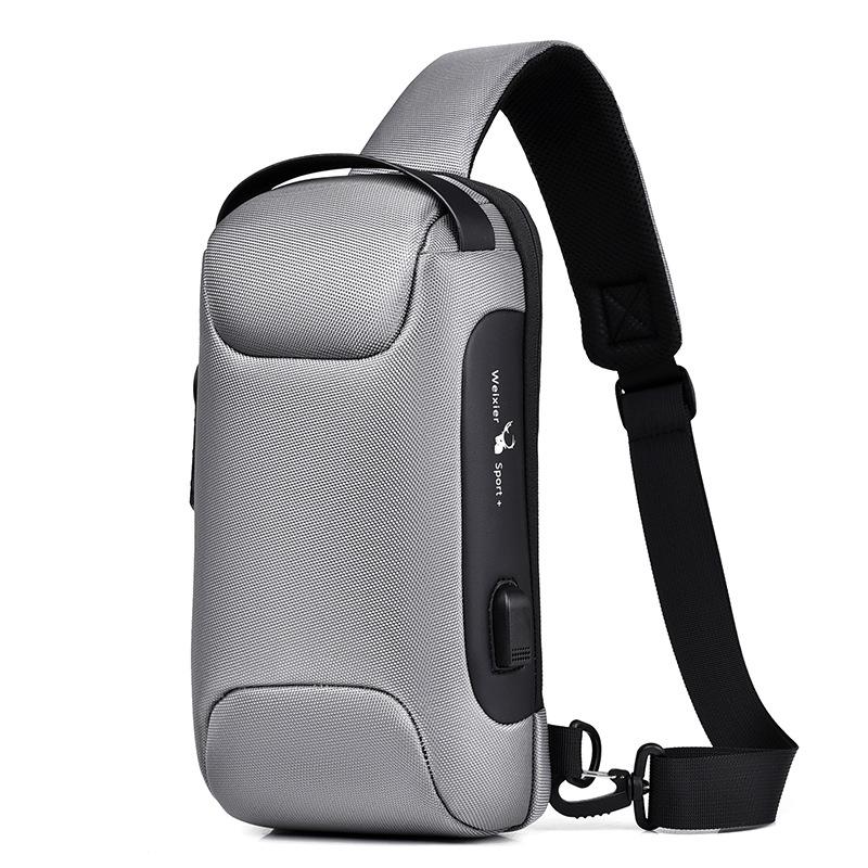 V562-E1026892060DBT-202508290636-00 Men's Anti Theft Oxford Chest Bag - Gray - Image 1