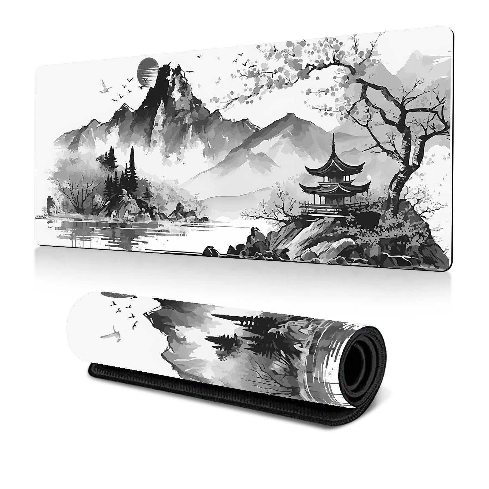 V562-E4037265060DBT-202508291620-00 Cherry Blossom Ink Painting Mouse Pad Non Slip - Pattern 15 - 400X900X2Mm - Image 1