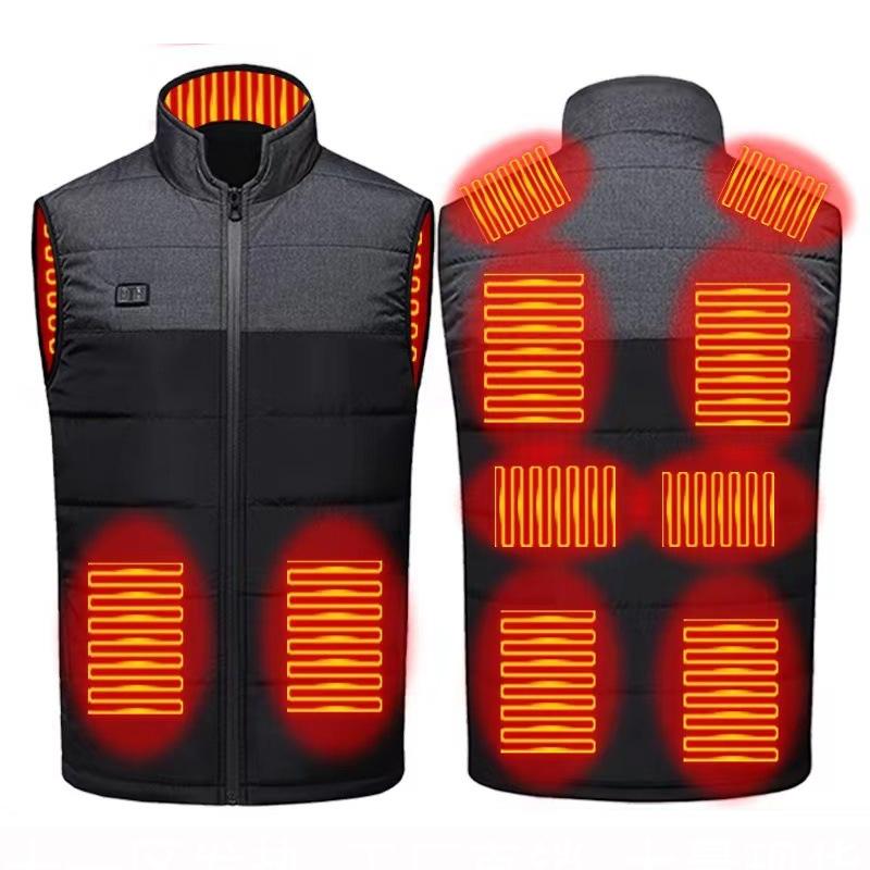 V562-E4093692060DBT-202508291315-00 Heated Vest Electric Heating 3 Constant Temperature Warm Cotton Jacket - Black-11 Zones Heating - Xl - Image 1