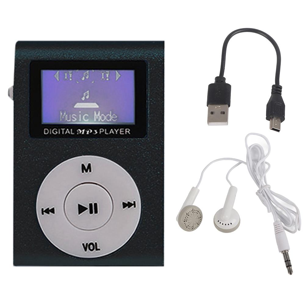 V562-F1057683060DBT-202508291152-00 Metal Mini Mp3 Player With Screen Earphone+Cable - Black - Image 1