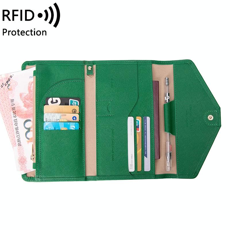 V562-F1063672060DBT-202508281511-00 Rfid-blocking Passport & Card Bag - Secure & Compact - Dark Green - Image 1