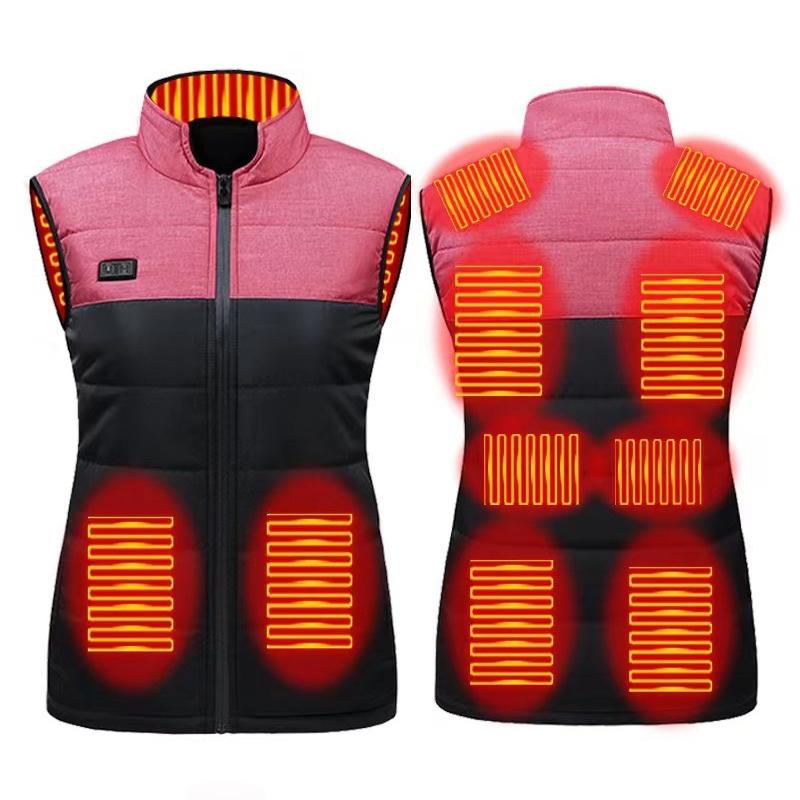 V562-F1093692060DBT-202508291315-00 Heated Vest Electric Heating 3 Constant Temperature Warm Cotton Jacket - Red-11 Zones Heating - S - Image 1