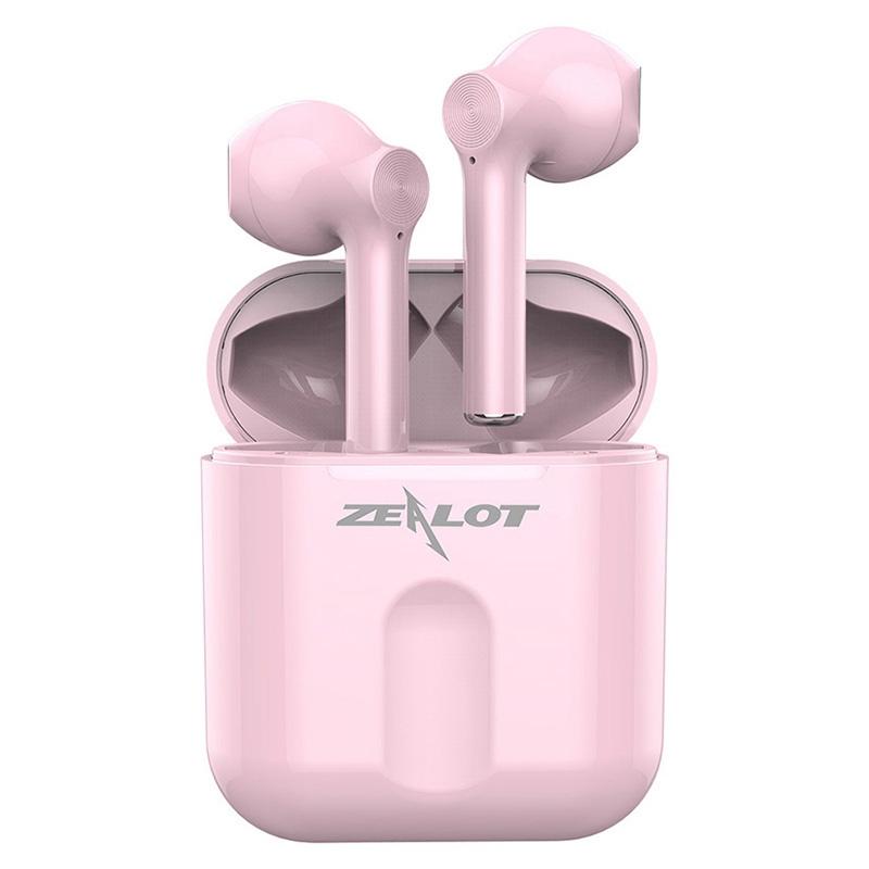 V562-F4370D6PI-202508281116-00 Wireless Bluetooth 5.0 Earbuds with Charging Case - Pink - Image 1