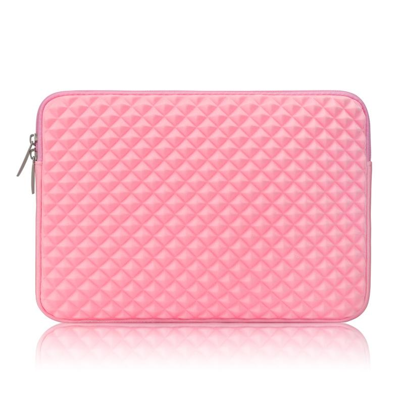 V562-F7410BL-202508290753-00 Textured Diamond Laptop Sleeve - Compact - Pink - Image 1
