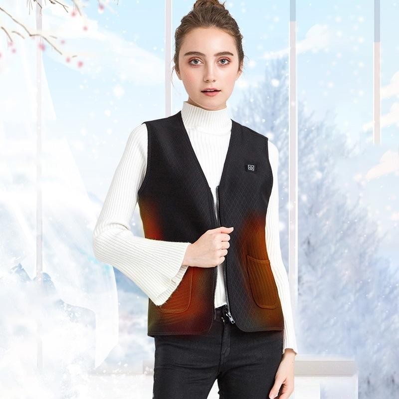 V562-FA16215203YZ-202508291231-00 Plus Velvet Inside Men And Women Intelligent Charging Heating Vest Warm Clothes - Black Xxxl - Image 1