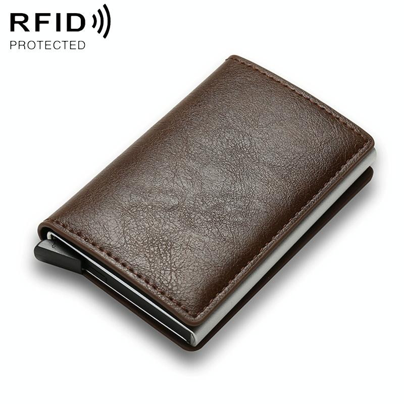 V562-G108527300ADE-202506201712-00 Carbon Fiber Rfid Wallet for Men - Coffee - Image 1