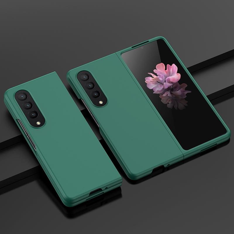 V562-G205451300ADE-202508280526-00 For Samsung Galaxy z Fold4 5G Smooth Skin Phone Case with Big Hole Fuel Injection - Sky Blue - Image 1